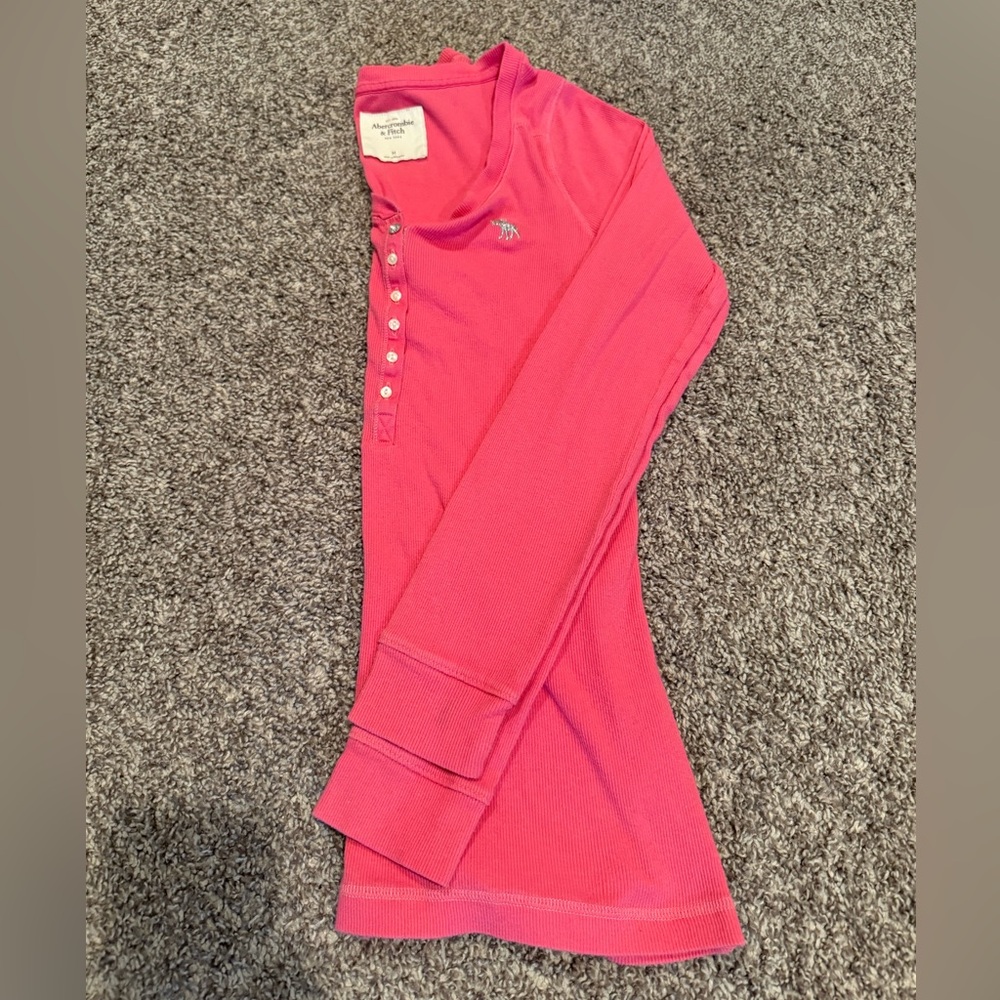 Vintage Abercrombie & Fitch Fuchsia Henley Top